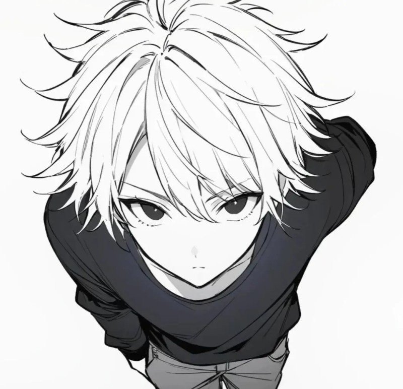 avatar anime đen trắng 1