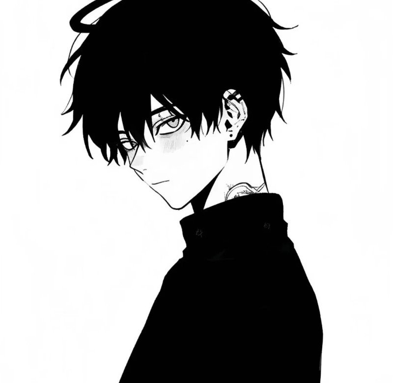 avatar anime đen trắng 21