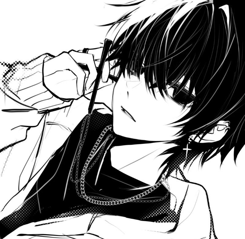 avatar anime đen trắng 32
