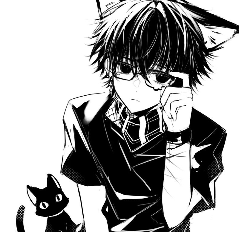 avatar anime đen trắng 33