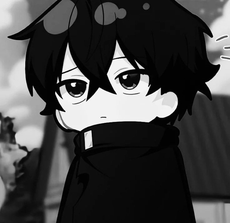 avatar anime đen trắng 5