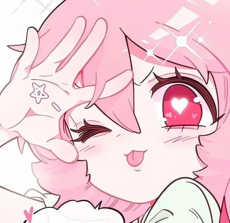 avatar anime màu hồng cute 20