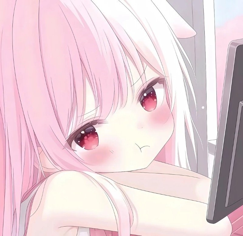 avatar anime màu hồng cute 33