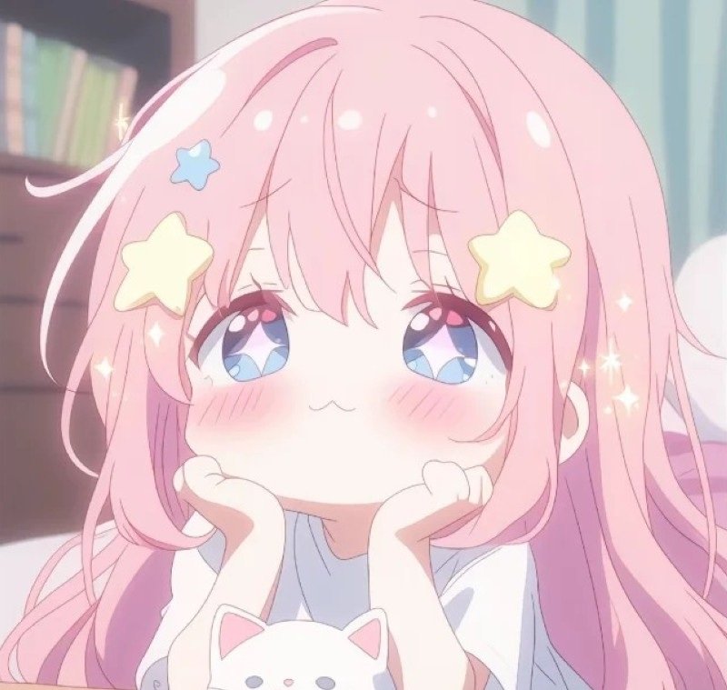 avatar anime màu hồng cute 37