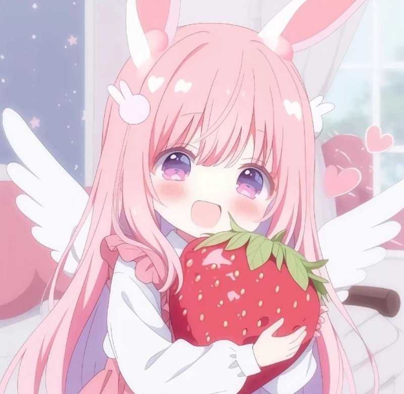 avatar anime màu hồng cute 40