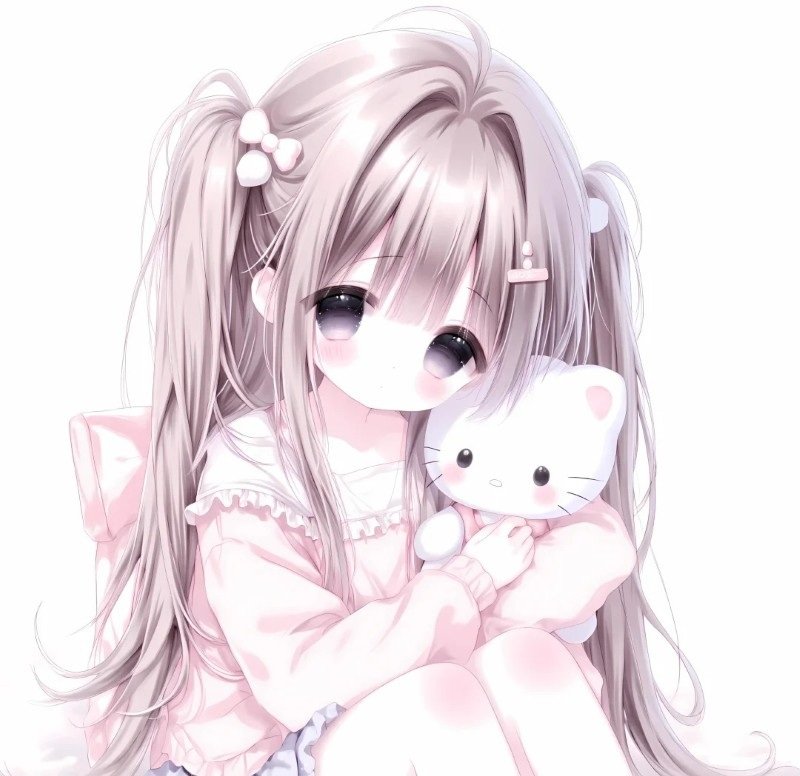 avatar anime màu hồng cute 42