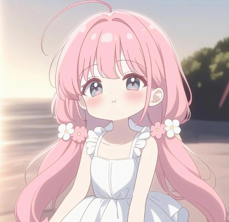 avatar anime màu hồng cute 8