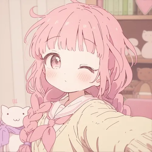 Ảnh trang cá nhân anime nữ cute cùng biểu cảm tinh nghịch đáng yêu