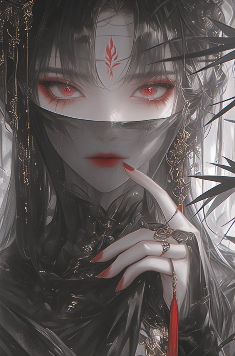 Avatar anime nữ đeo khẩu trang đen bí ẩn, lạnh lùng 3 avatar anime nữ đeo khẩu trang đen 1