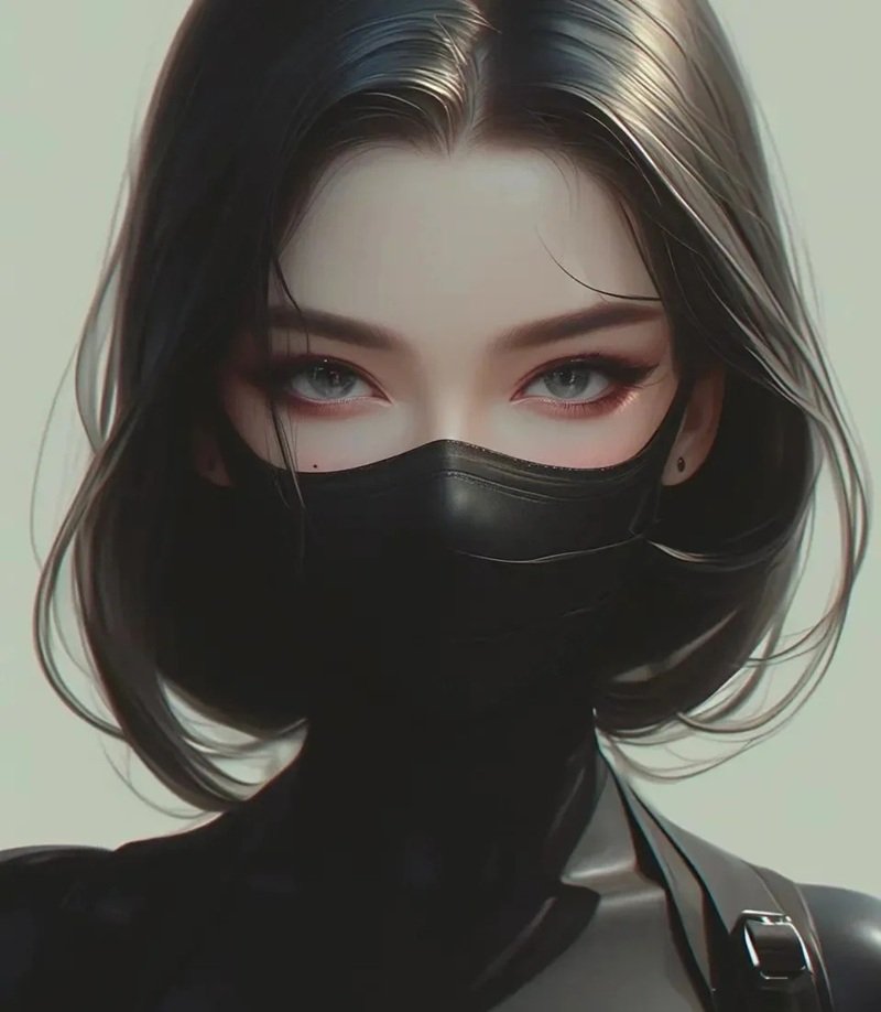 Avatar anime nữ đeo khẩu trang đen bí ẩn, lạnh lùng 31 avatar anime nữ đeo khẩu trang đen 10