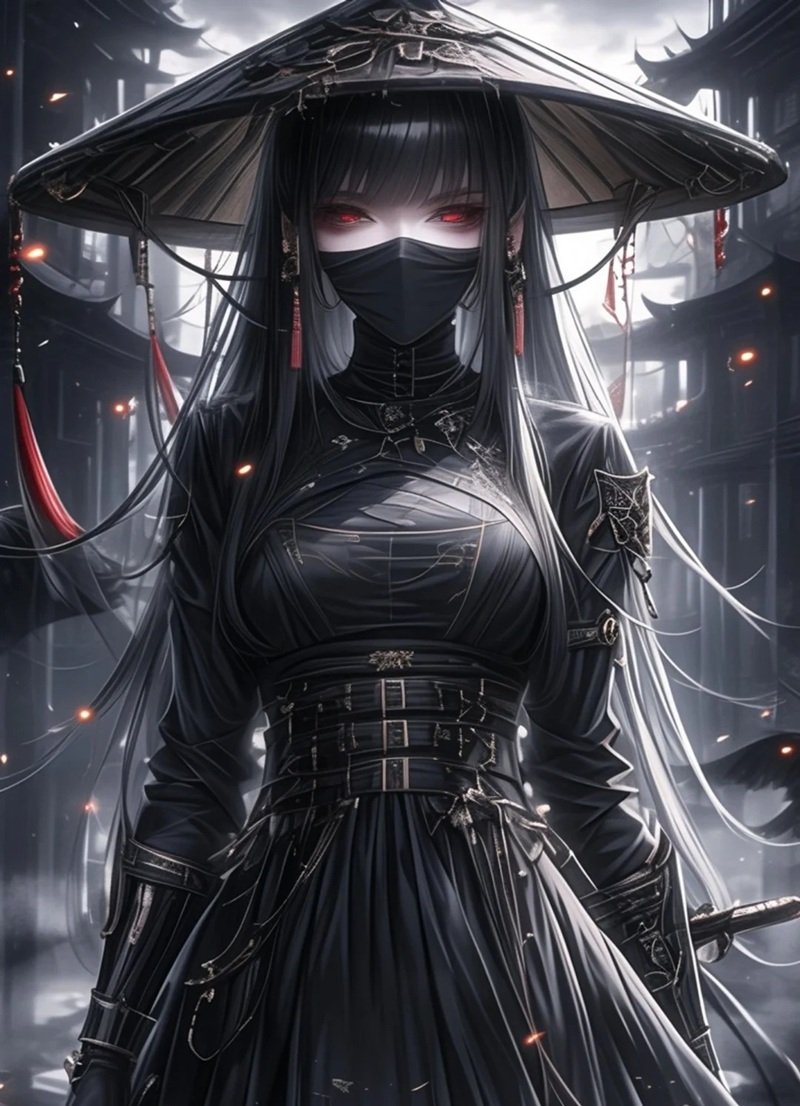 Avatar anime nữ đeo khẩu trang đen bí ẩn, lạnh lùng 36 avatar anime nữ đeo khẩu trang đen 15