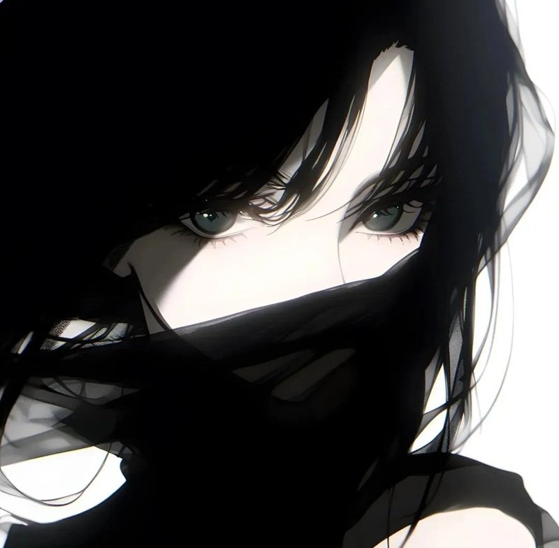 Avatar anime nữ đeo khẩu trang đen bí ẩn, lạnh lùng 10 avatar anime nữ đeo khẩu trang đen 20