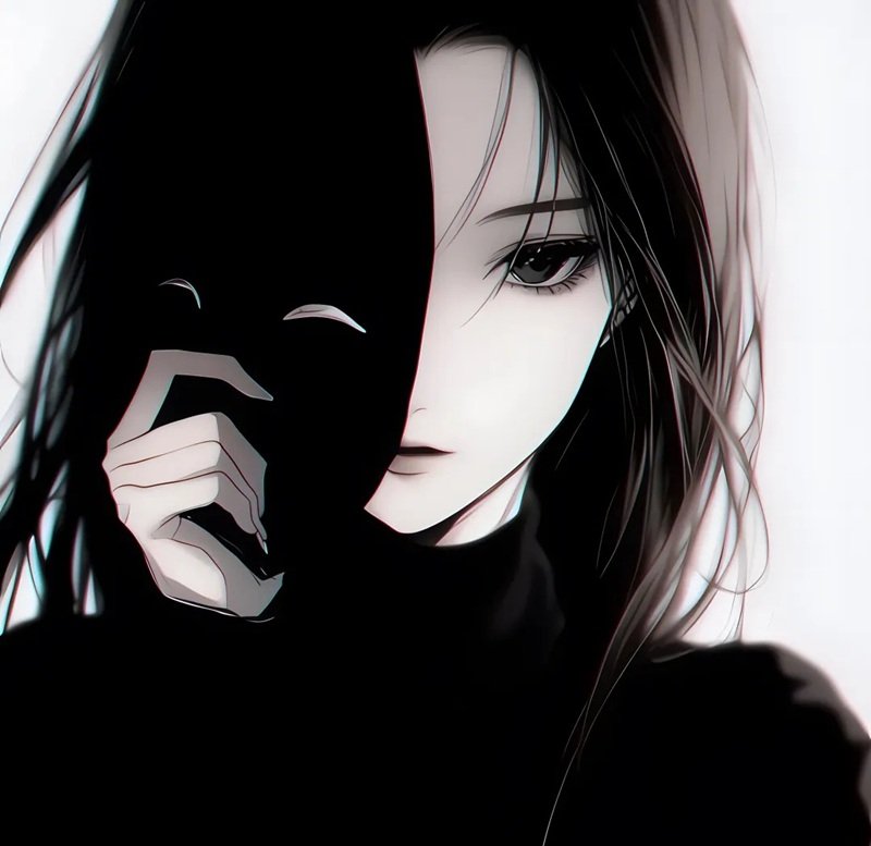 Avatar anime nữ đeo khẩu trang đen bí ẩn, lạnh lùng 17 avatar anime nữ đeo khẩu trang đen 27