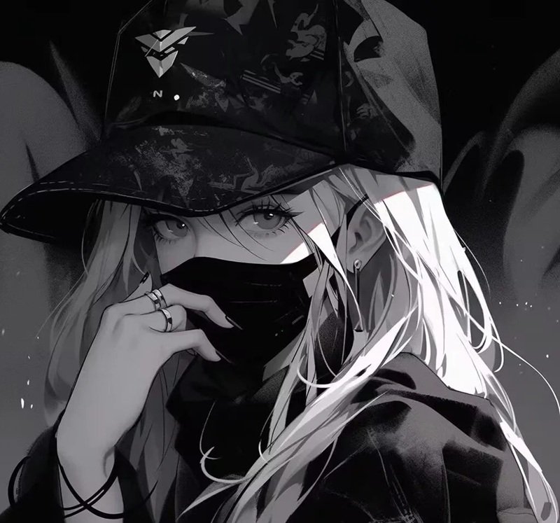 Avatar anime nữ đeo khẩu trang đen bí ẩn, lạnh lùng 19 avatar anime nữ đeo khẩu trang đen 29