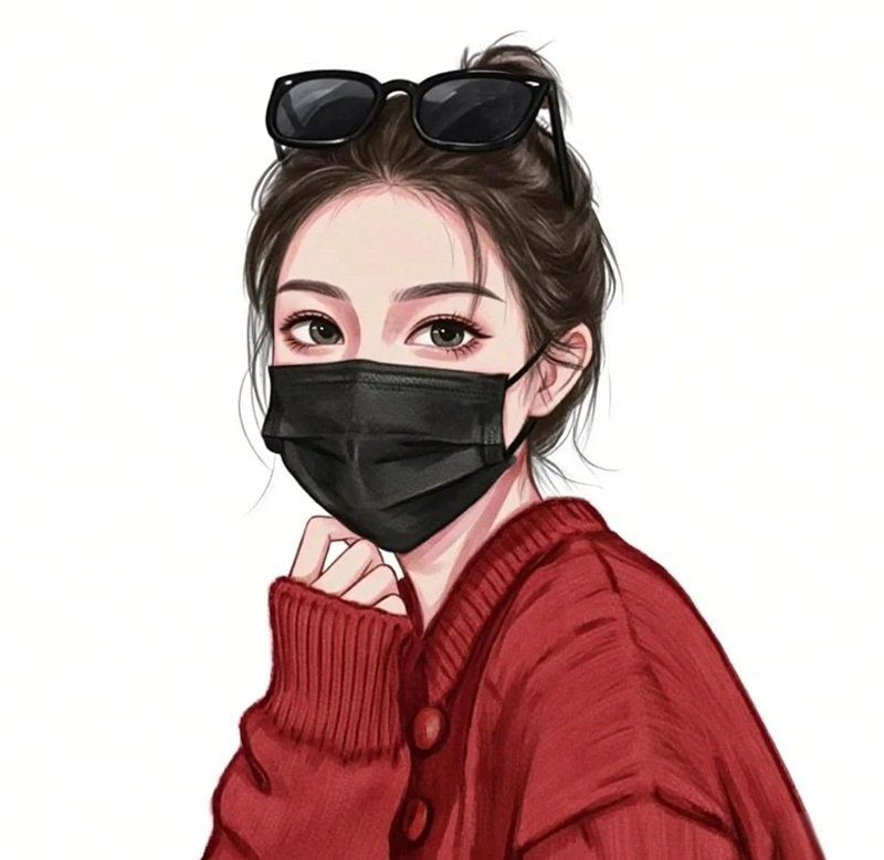 Avatar anime nữ đeo khẩu trang đen bí ẩn, lạnh lùng 5 avatar anime nữ đeo khẩu trang đen 3