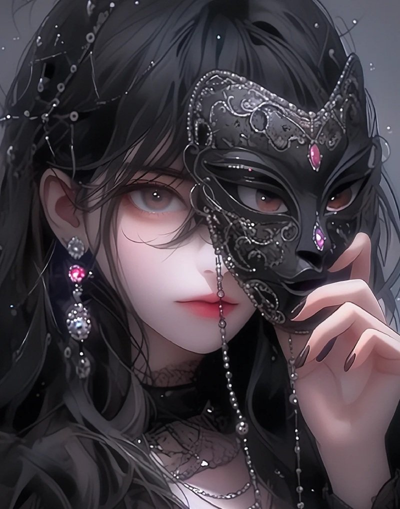 Avatar anime nữ đeo khẩu trang đen bí ẩn, lạnh lùng 23 avatar anime nữ đeo khẩu trang đen 33