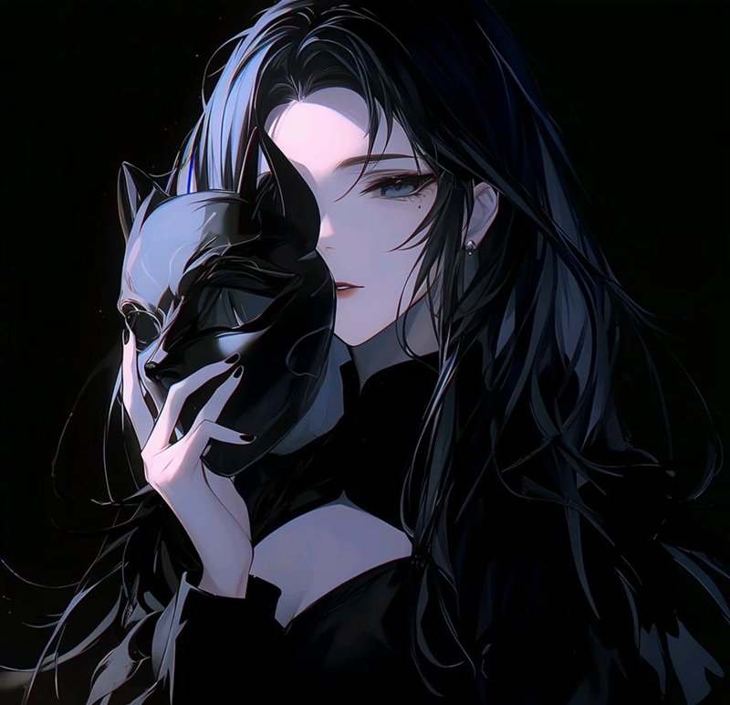 Avatar anime nữ đeo khẩu trang đen bí ẩn, lạnh lùng 25 avatar anime nữ đeo khẩu trang đen 4