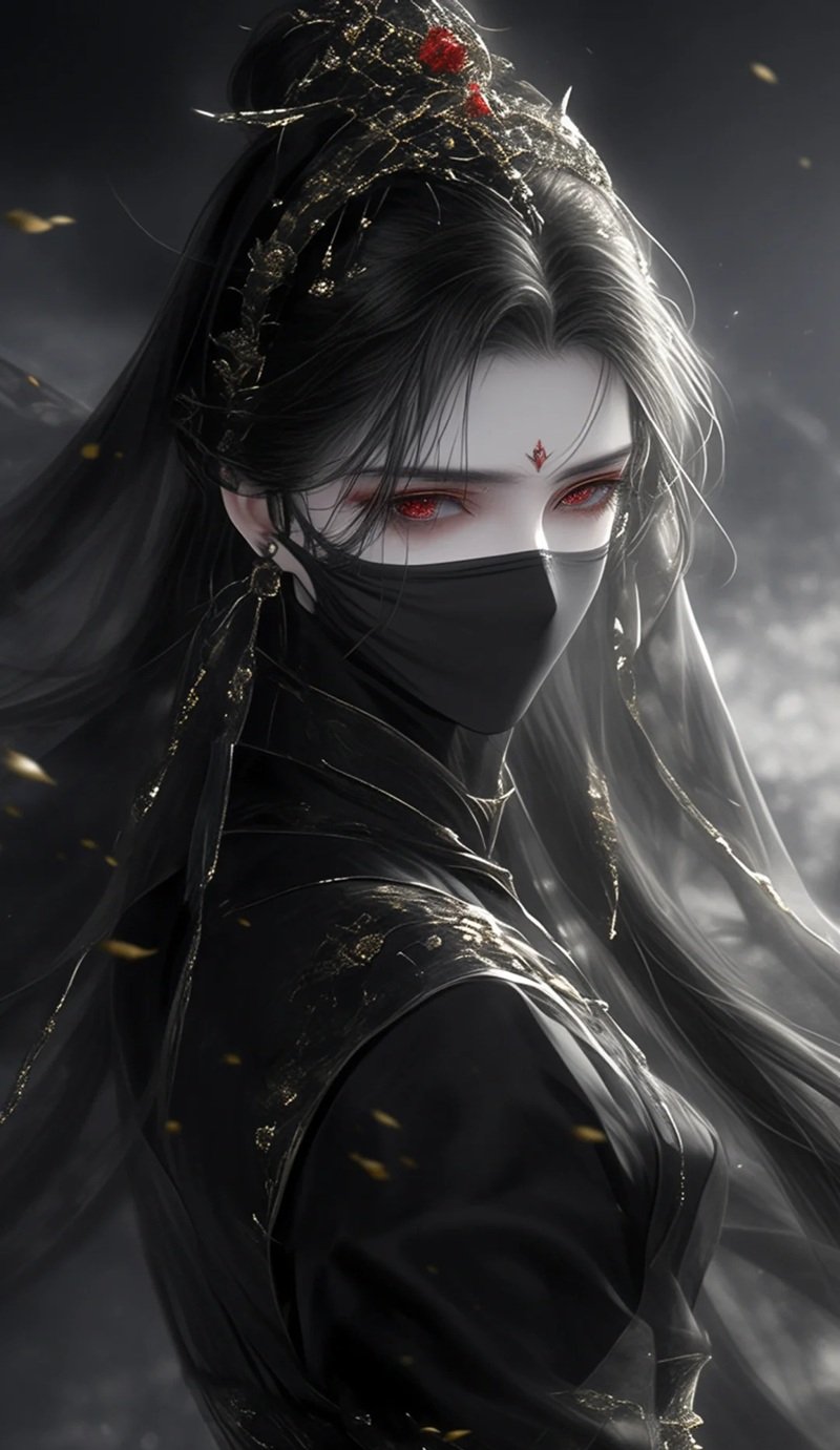 Avatar anime nữ đeo khẩu trang đen bí ẩn, lạnh lùng 27 avatar anime nữ đeo khẩu trang đen 6