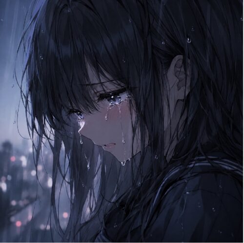Avatar anime nữ sad khóc u buồn, giàu cảm xúc chân thực