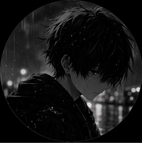 Avatar anime sad boy đen trắng u sầu, đầy tâm trạng
