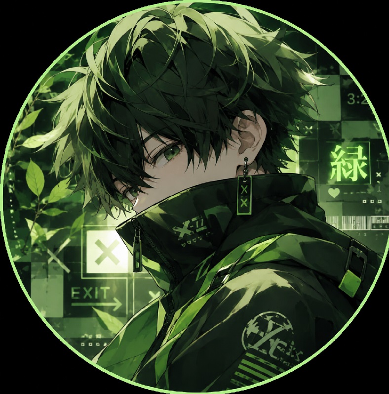 Avatar anime xanh lá tươi mát, nổi bật và cá tính