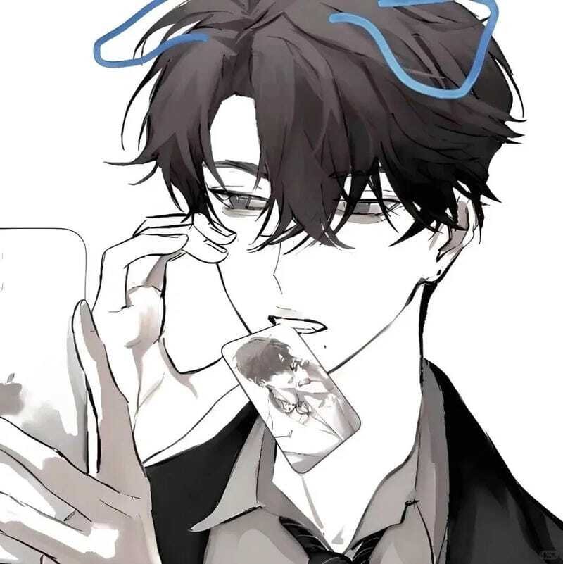Hình avatar boy love cute với biểu cảm shy dễ thương