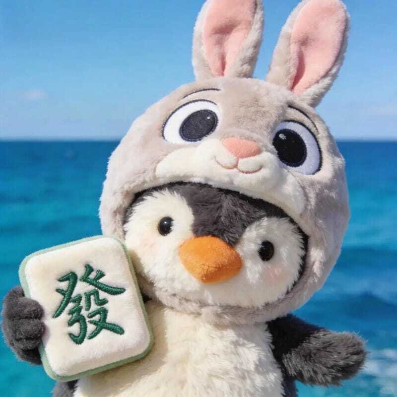 Hình avatar chim cánh cụt cute với background băng tuyết lạnh