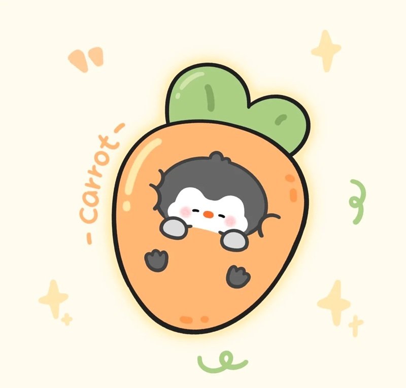 Avatar chim cánh cụt cute tone màu lạnh nhẹ nhàng dễ thương