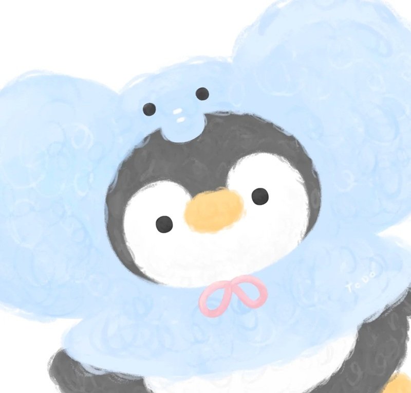 Avatar chim cánh cụt cute phong cách hoạt hình màu sắc nhẹ nhàng