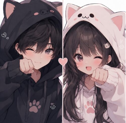 Avatar đôi anime cute ngọt ngào, dễ thương phong cách Nhật