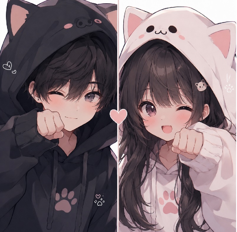 Avatar đôi anime cute ngọt ngào, dễ thương phong cách Nhật