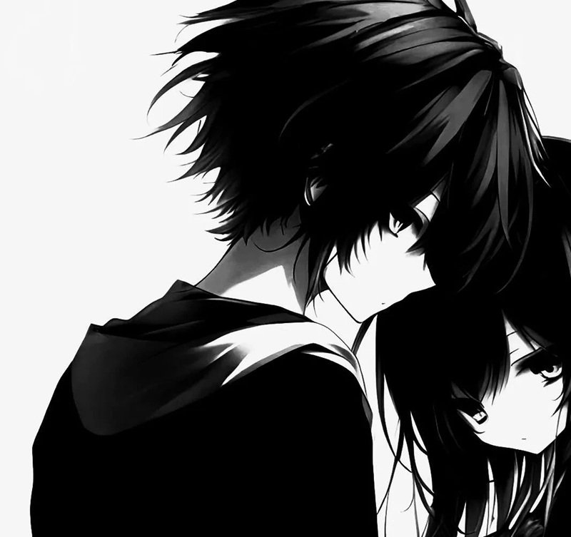 avatar đôi anime đen trắng 25