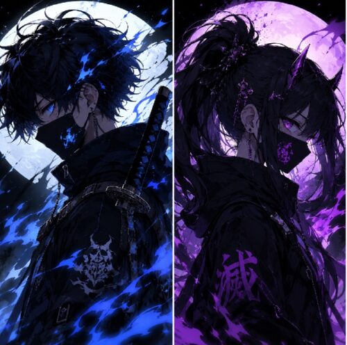 Avatar đôi anime ngầu cá tính, đậm chất phong cách Nhật