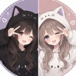 Avatar đôi bạn thân nữ anime ngọt ngào, phong cách Nhật