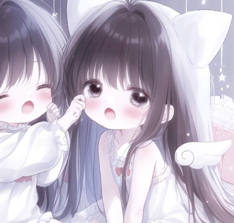 Avatar đôi bạn thân nữ vô tri biểu cảm “vô cảm” cực chất