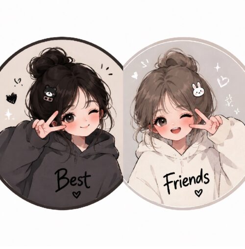 Avatar đôi BFF gắn kết, thể hiện tình bạn thân thiết
