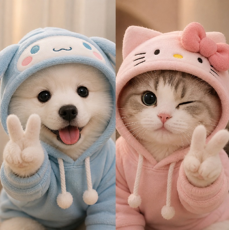 Avatar đôi chó mèo ngộ nghĩnh, hợp cho cặp bạn tri kỷ