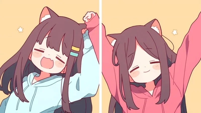 Avatar đôi nữ cute ngộ nghĩnh phù hợp nhiều nền tảng mạng