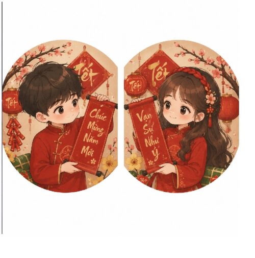 Avatar đôi Tết rực rỡ sắc xuân, may mắn đầu năm