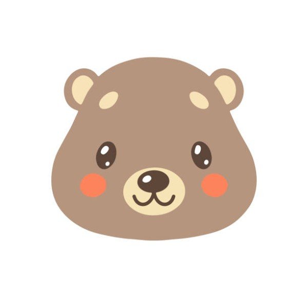 Cute bear cartoon icon isolated on white background vector illustration