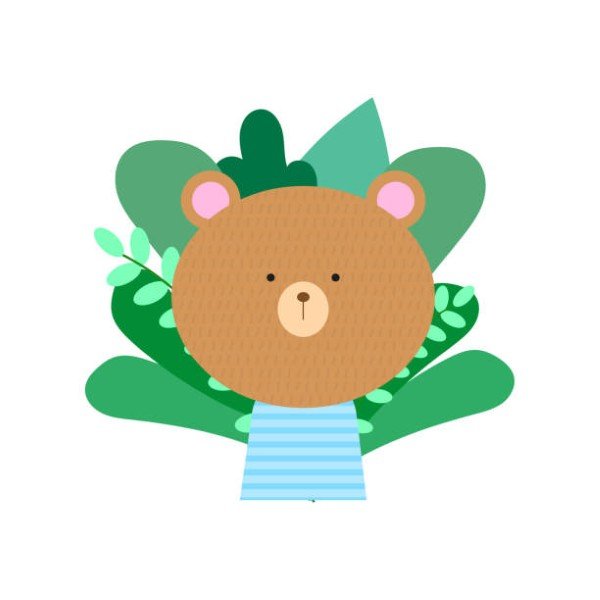 Bear children drawing. Vector illustration. Stock image. EPS 10.
