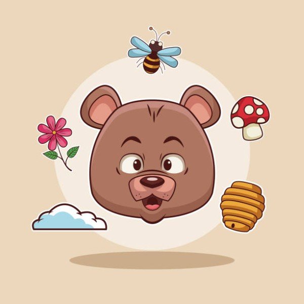 Bear head cartoon icon vector illustration graphic design