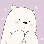 Avatar gấu trắng cute, ngọt ngào, tinh nghịch, ấm áp