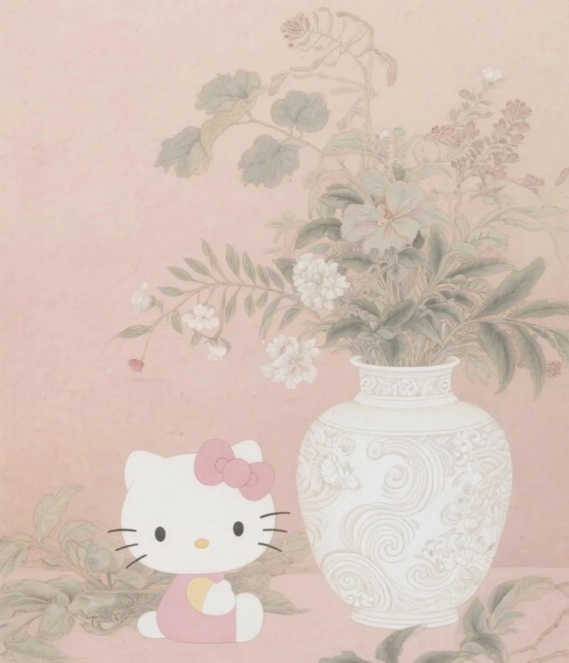 Ảnh đại diện Hello Kitty cute với biểu cảm ngại ngùng đáng yêu