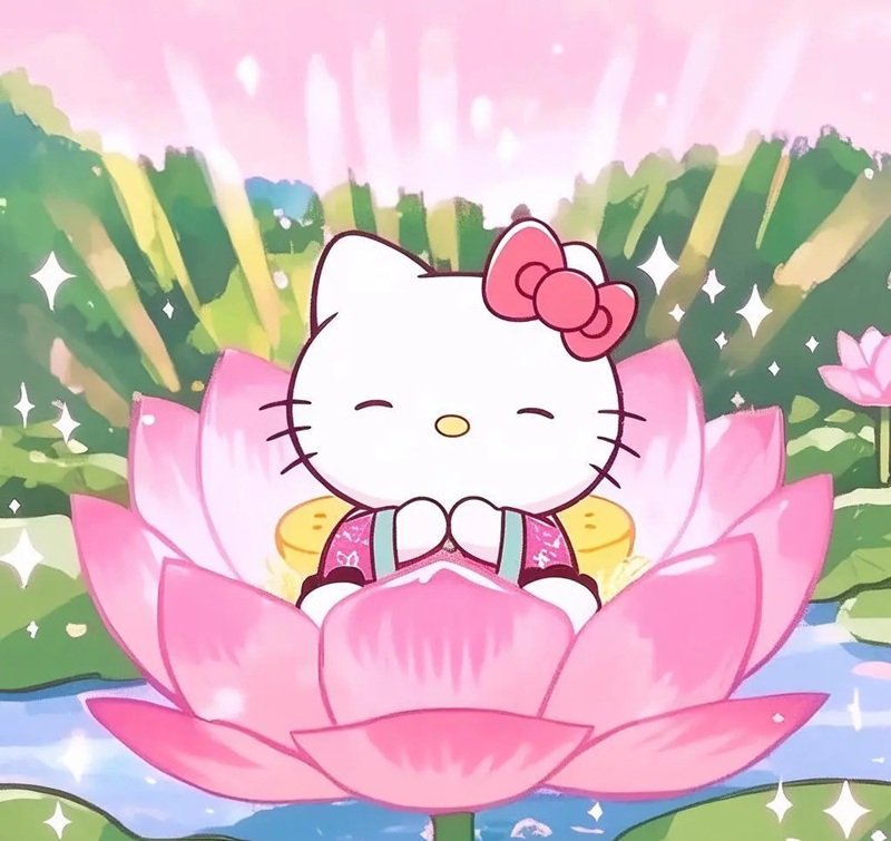 Hình ảnh avatar Hello Kitty cute dùng cho Facebook và TikTok