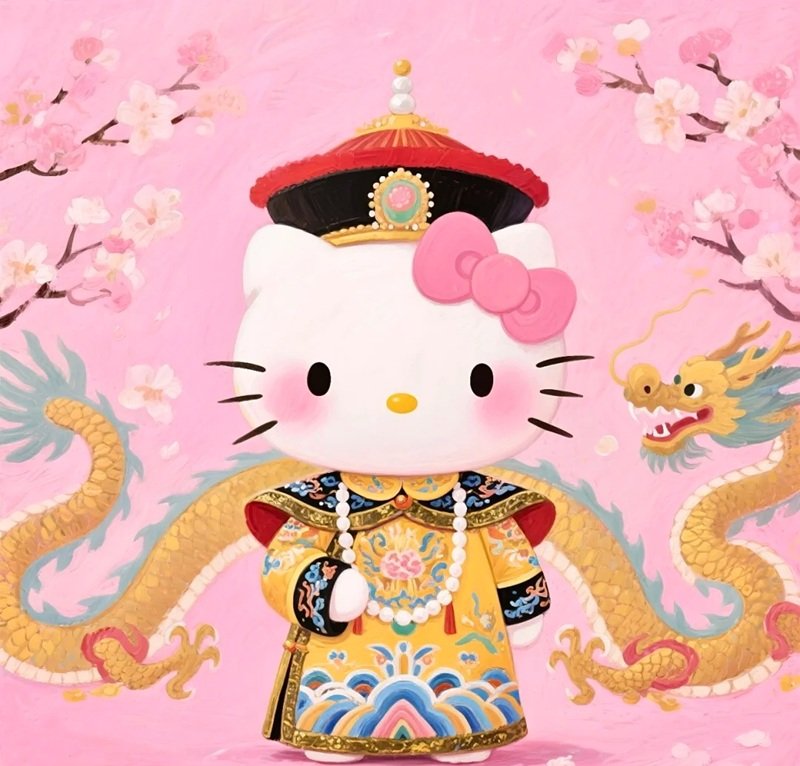 Hình avatar Hello Kitty cute với tone trắng hồng nhẹ nhàng