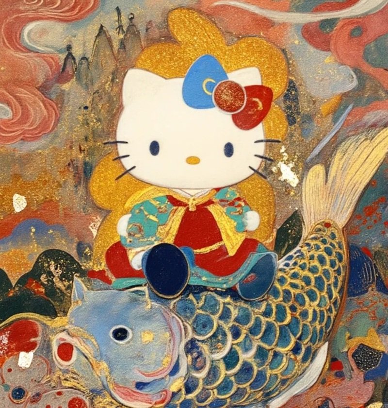 Hình ảnh avatar Hello Kitty cute với tạo hình chibi đáng yêu