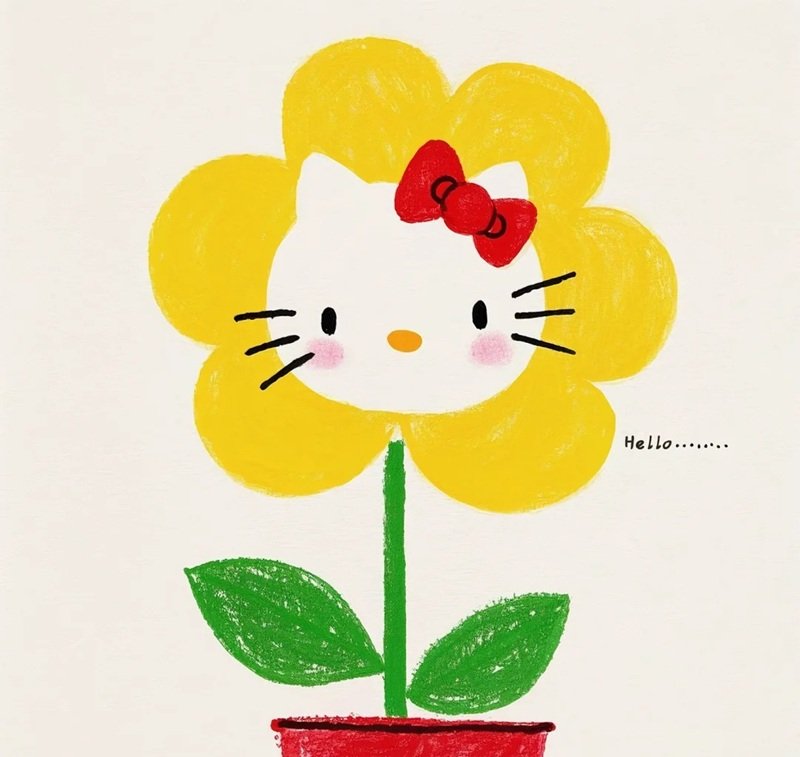 Hình ảnh avatar Hello Kitty cute phong cách anime pastel đẹp