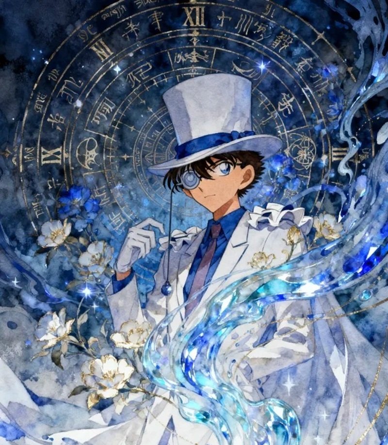 Avatar Kaito Kid với phong cách anime huyền bí cuốn hút