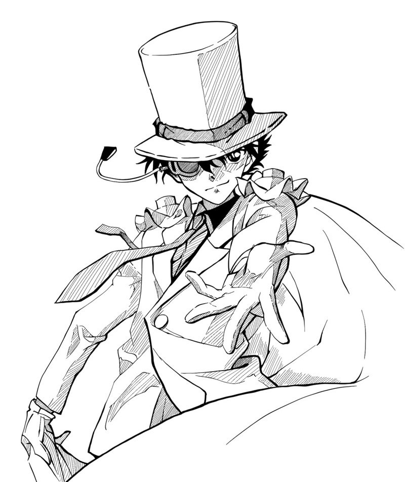 Avatar Kaito Kid với chiếc kính đơn cực kỳ nổi bật